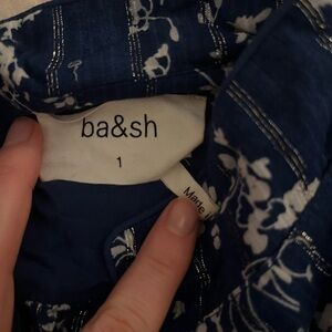 Ba&sh Navy and White Patterned Dress